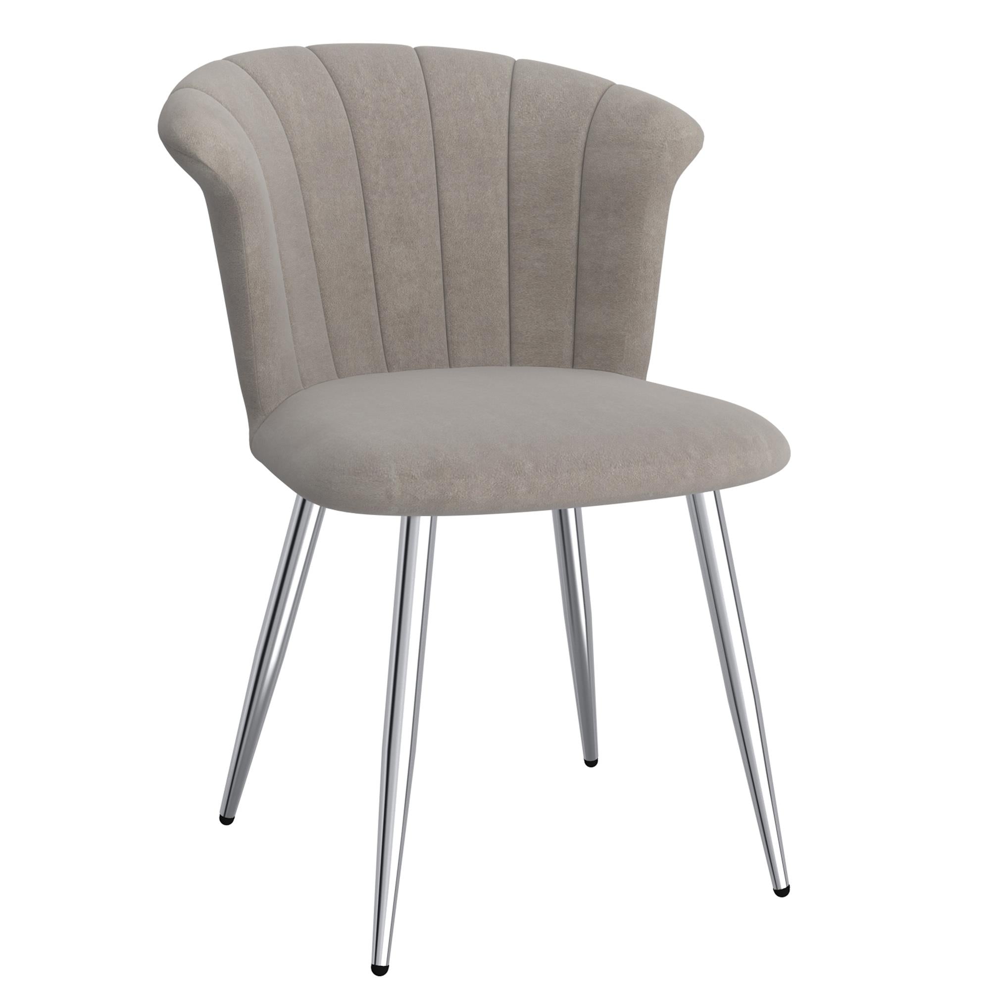  !nspire Orchid 202-651GY_CH Dining Chair - Grey and Chrome IMAGE 1