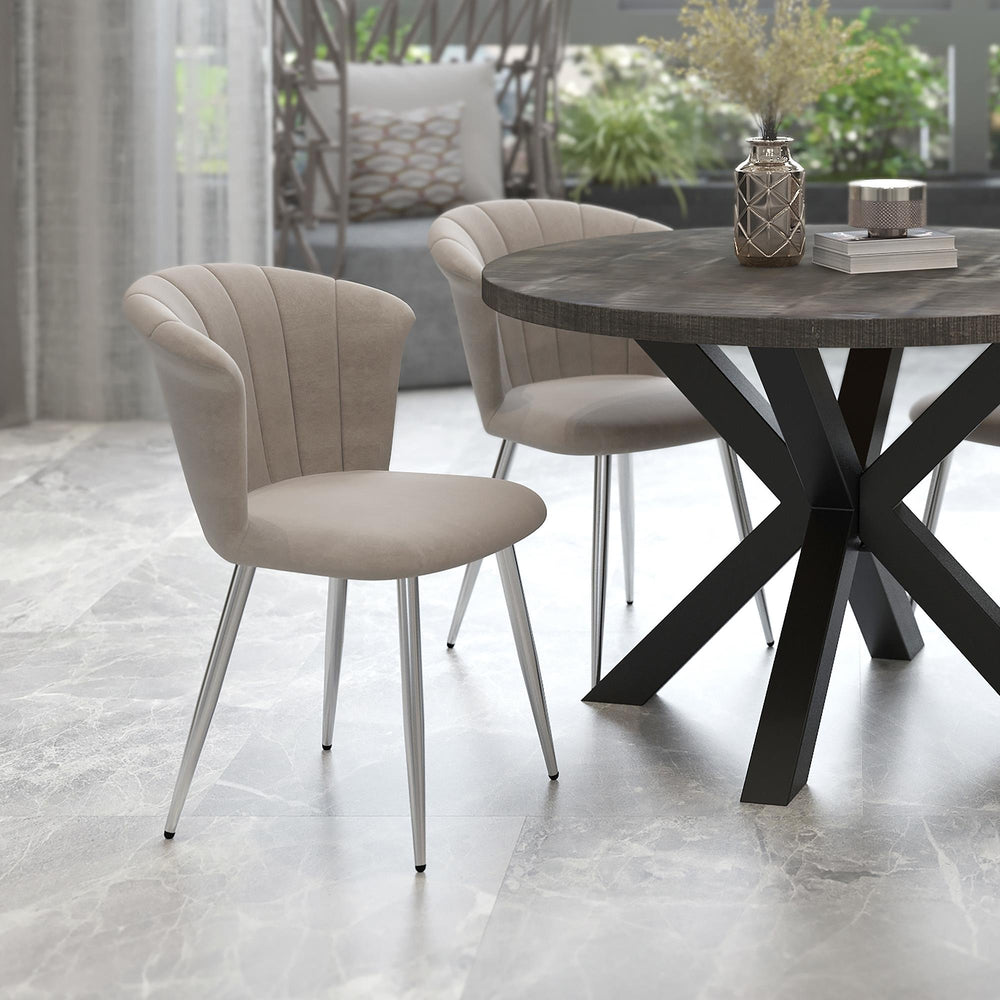 !nspire Orchid 202-651GY_CH Dining Chair - Grey and Chrome IMAGE 2
