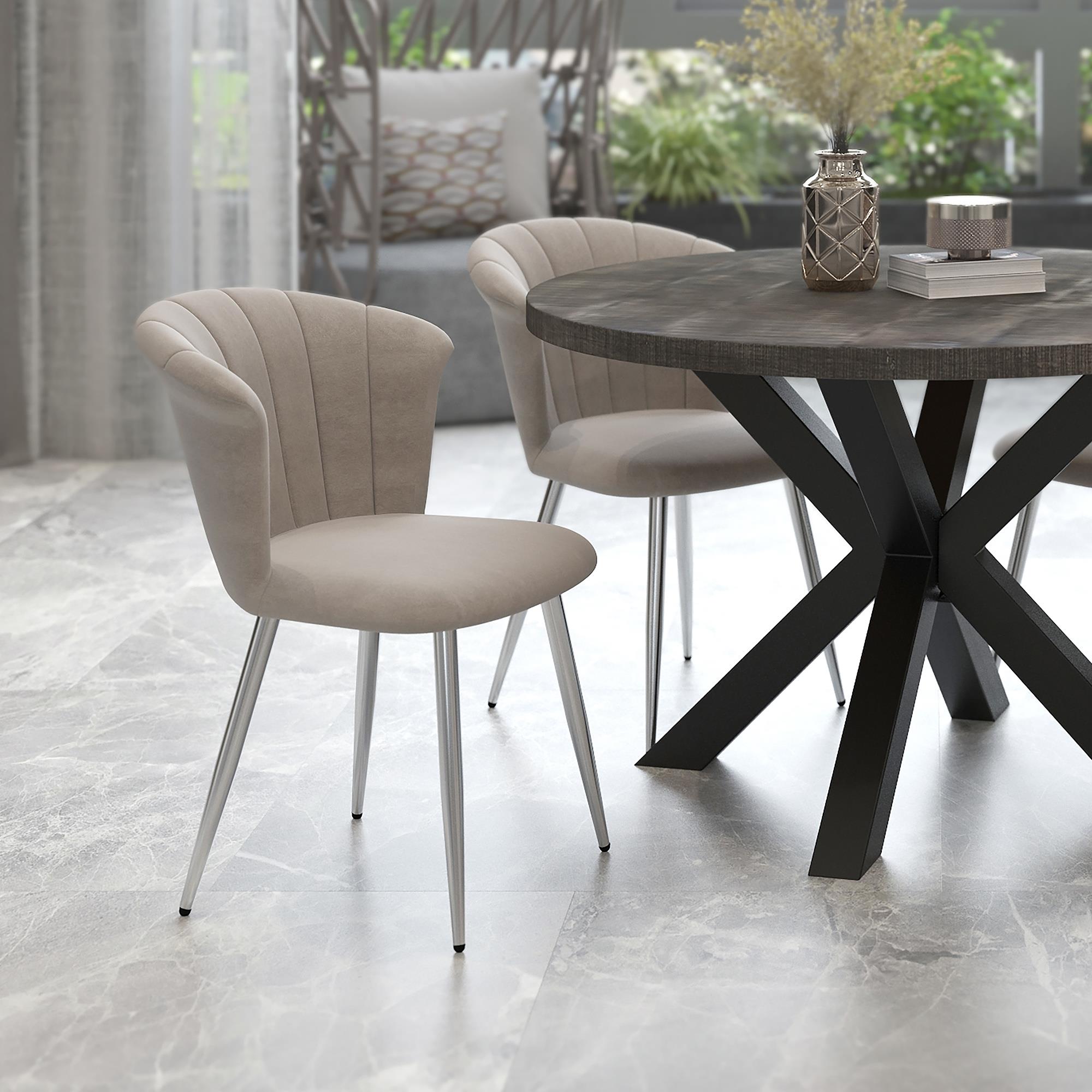  !nspire Orchid 202-651GY_CH Dining Chair - Grey and Chrome IMAGE 2