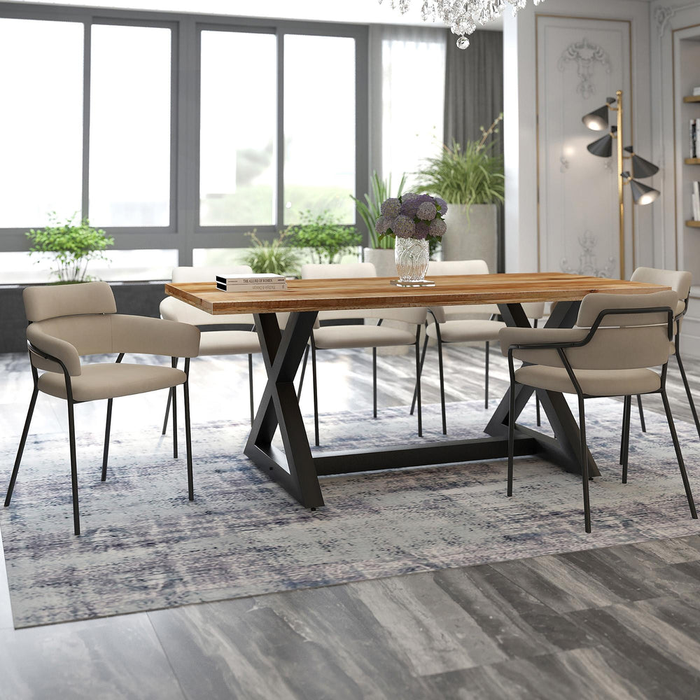  !nspire Zax/Axel 207-147NATBK_674BEG 7 pc Dining Set - Natural with Beige Chair IMAGE 1