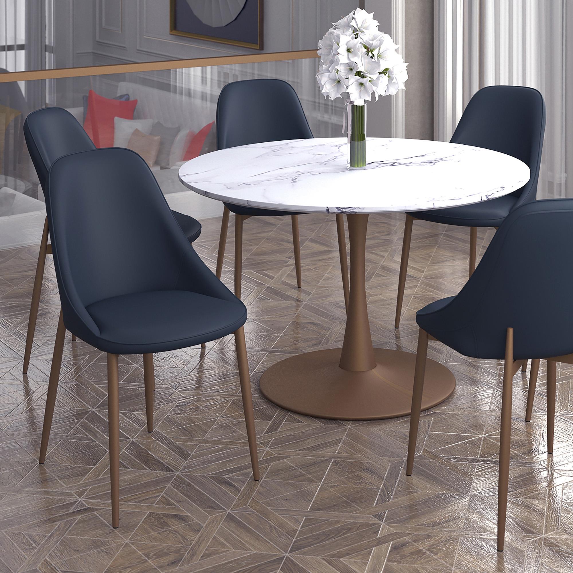  !nspire Cleo 202-636BK Dining Chair - Black and Aged Gold IMAGE 2