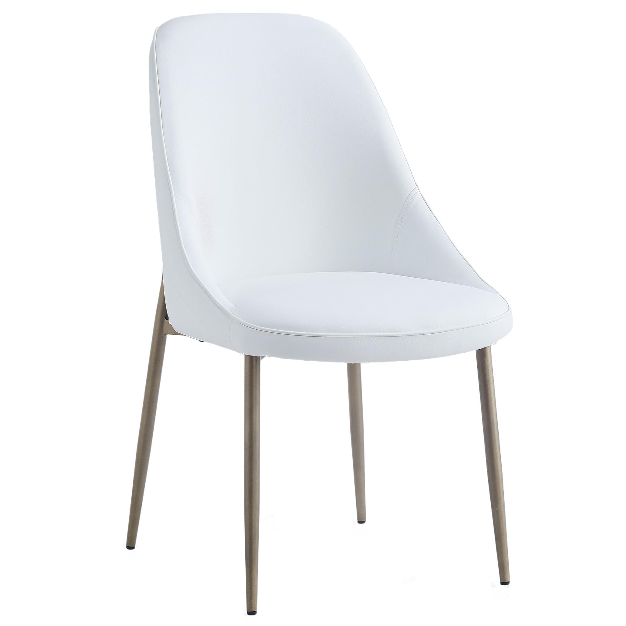  !nspire Cleo 202-636WT Dining Chair - White and Aged Gold IMAGE 1