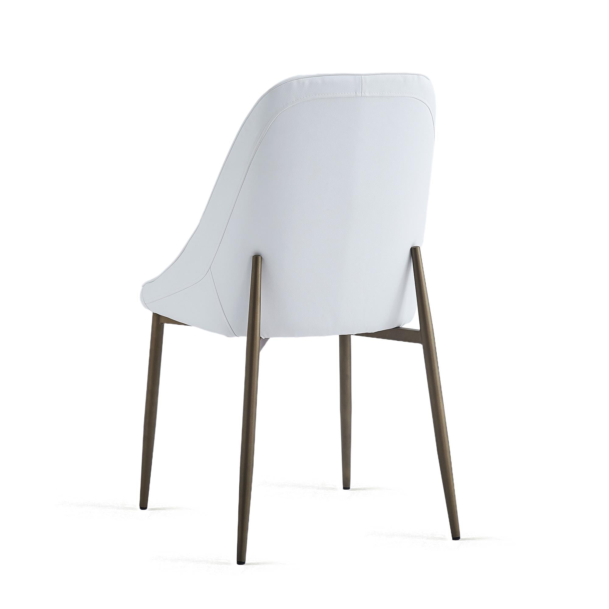  !nspire Cleo 202-636WT Dining Chair - White and Aged Gold IMAGE 3