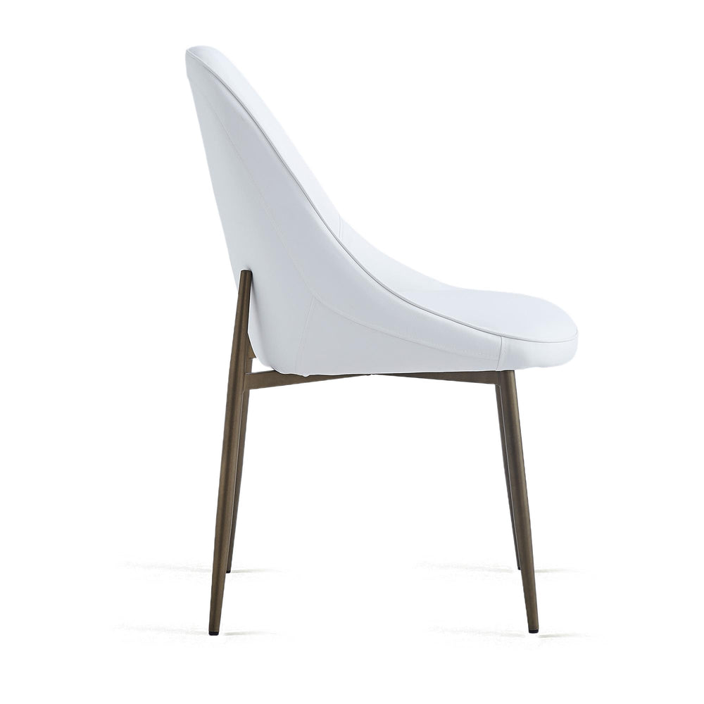  !nspire Cleo 202-636WT Dining Chair - White and Aged Gold IMAGE 4