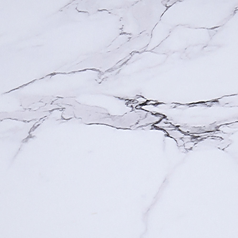  !nspire Zilo 201-671BK_L 48" Round Dining Table - White Faux Marble and Black IMAGE 4