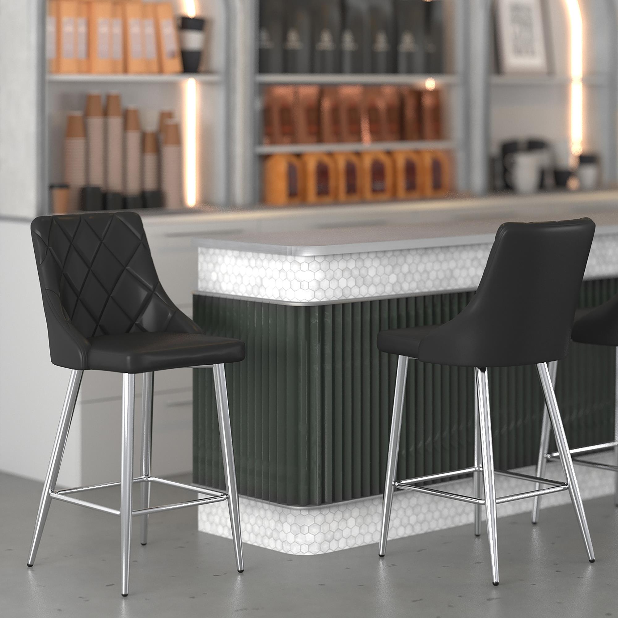  !nspire Devo 203-087BK 26" Counter Stool - Black IMAGE 2
