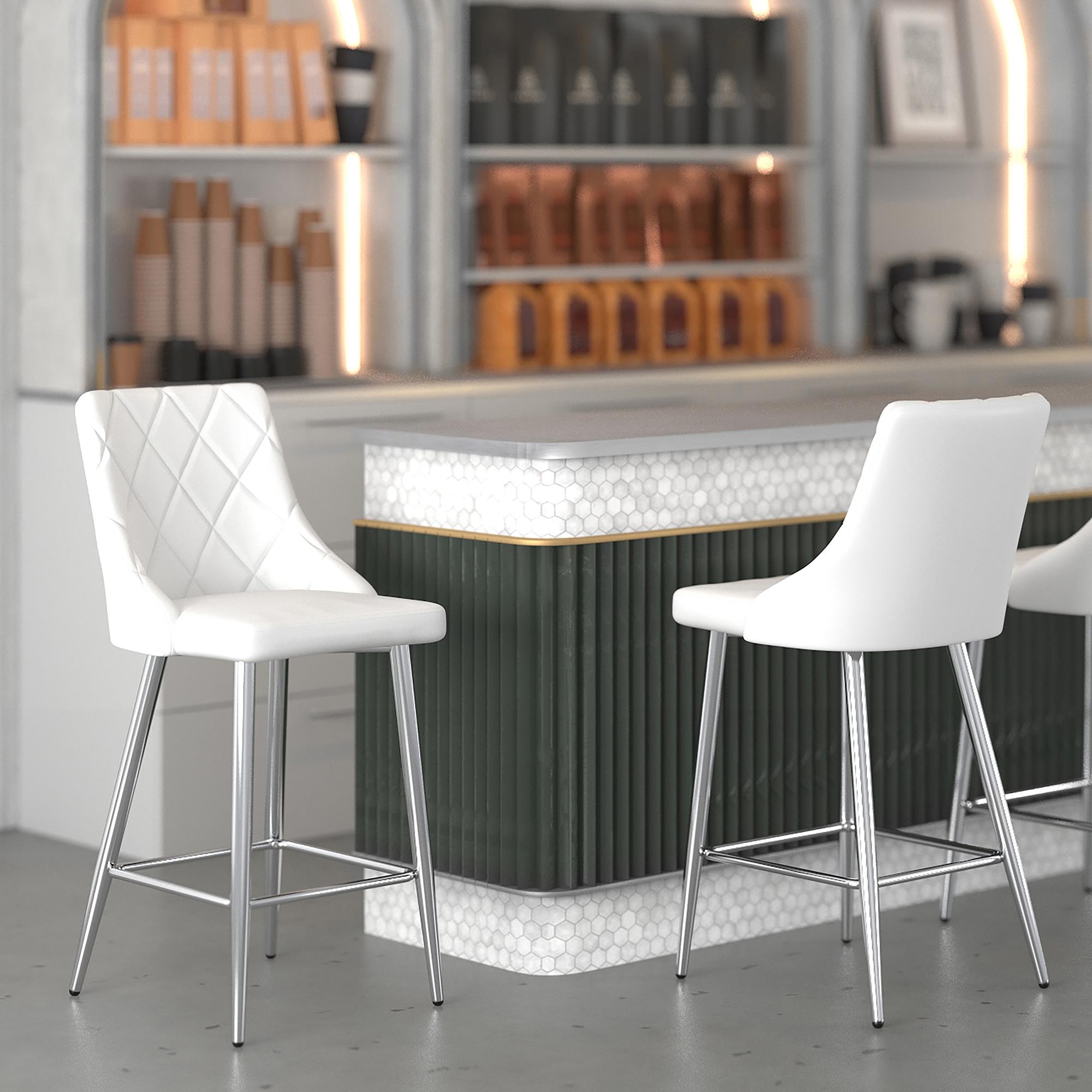  !nspire Devo 203-087WT 26" Counter Stool - White IMAGE 2