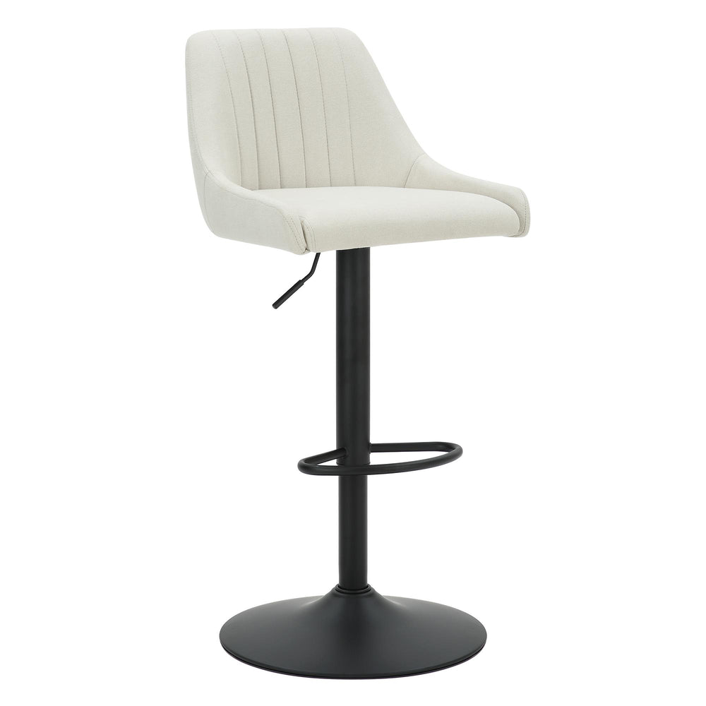  Worldwide Home Furnishings Kron 203-574BG Adjustable Height Air-Lift Swivel Stool - Beige Fabric IMAGE 1