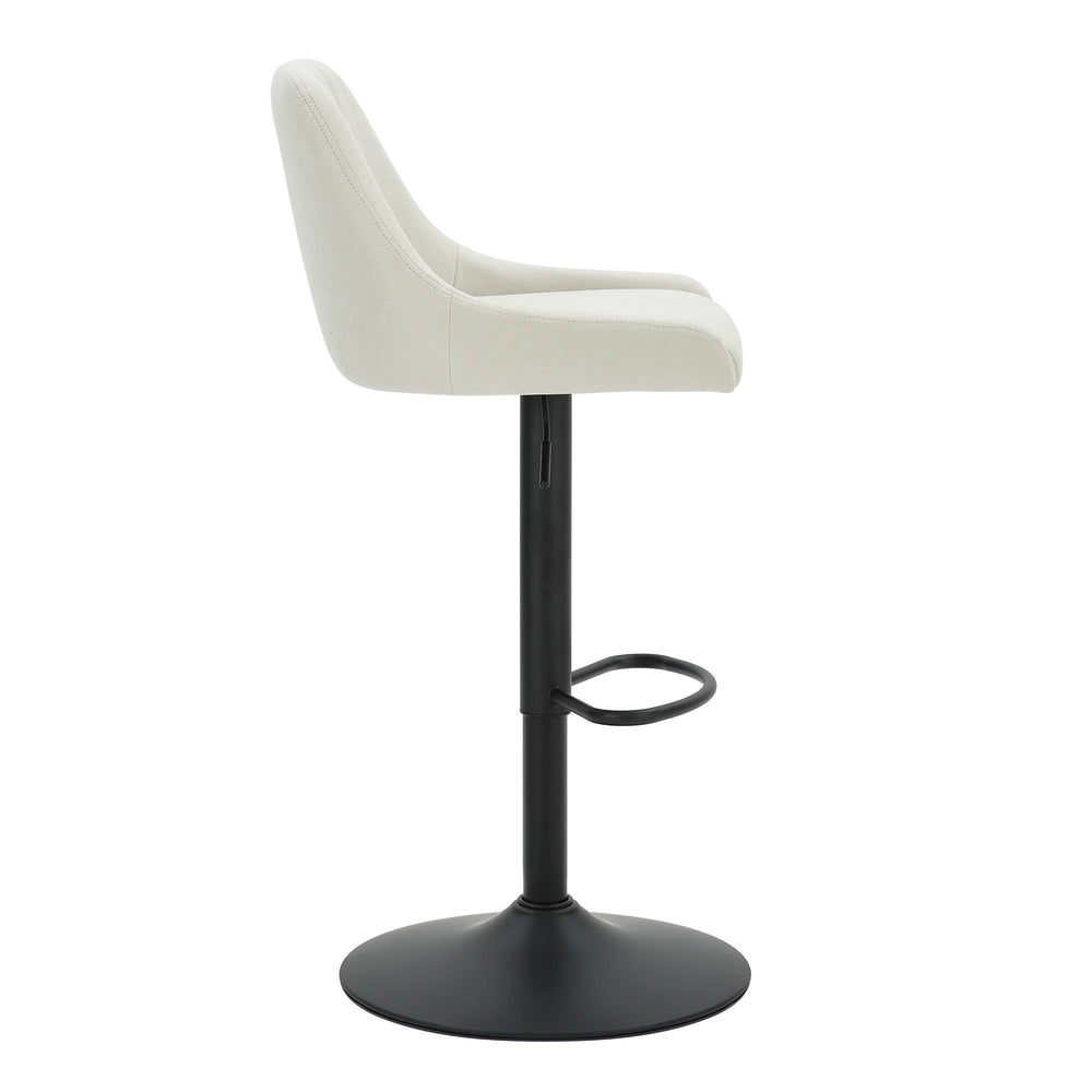  Worldwide Home Furnishings Kron 203-574BG Adjustable Height Air-Lift Swivel Stool - Beige Fabric IMAGE 4