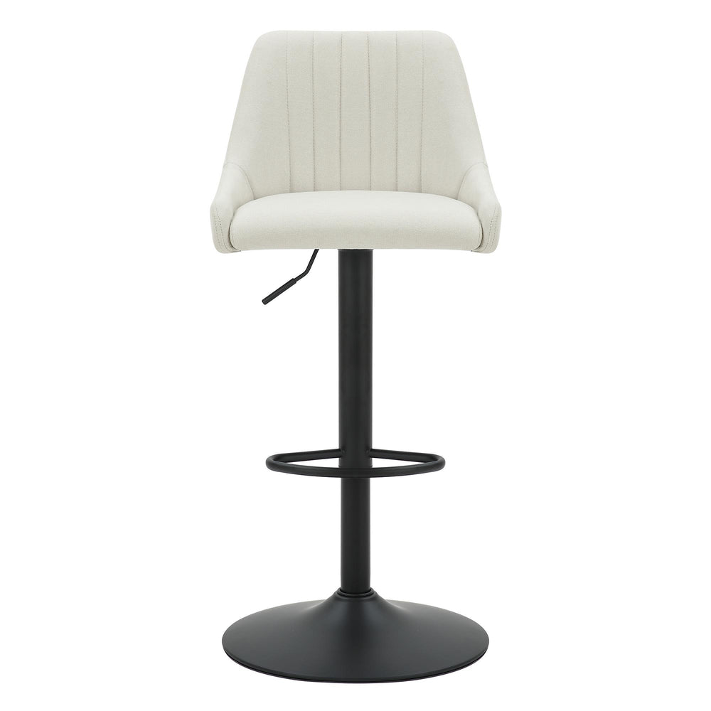  Worldwide Home Furnishings Kron 203-574BG Adjustable Height Air-Lift Swivel Stool - Beige Fabric IMAGE 5