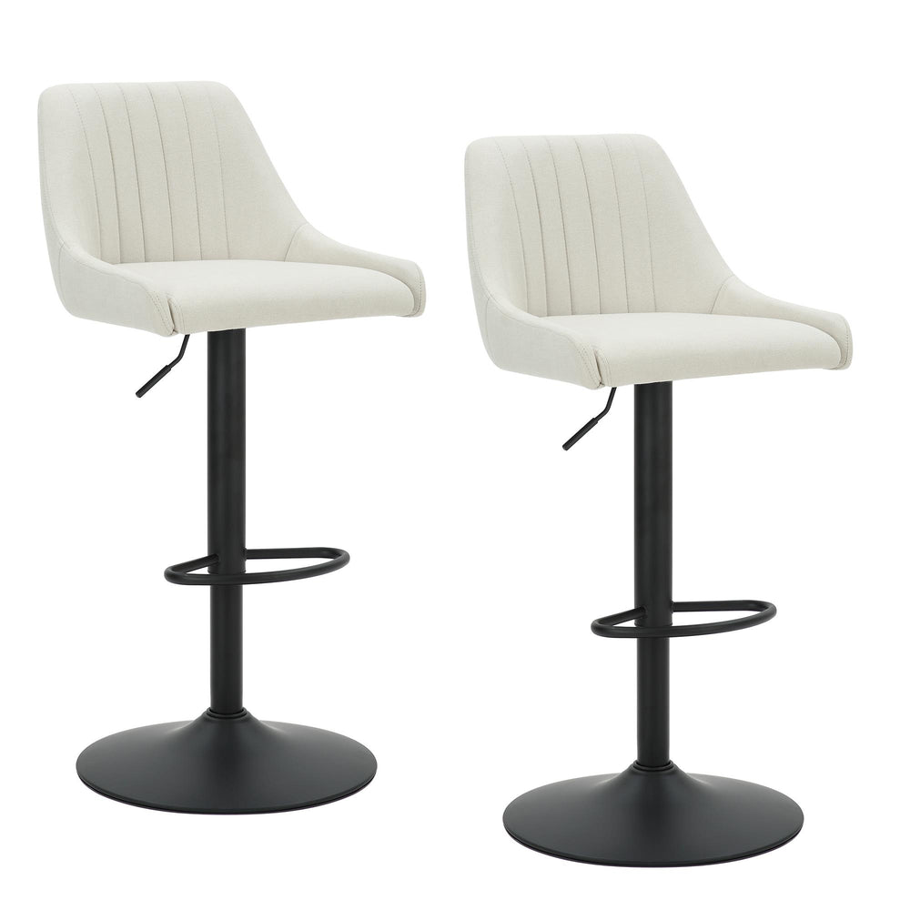  Worldwide Home Furnishings Kron 203-574BG Adjustable Height Air-Lift Swivel Stool - Beige Fabric IMAGE 7
