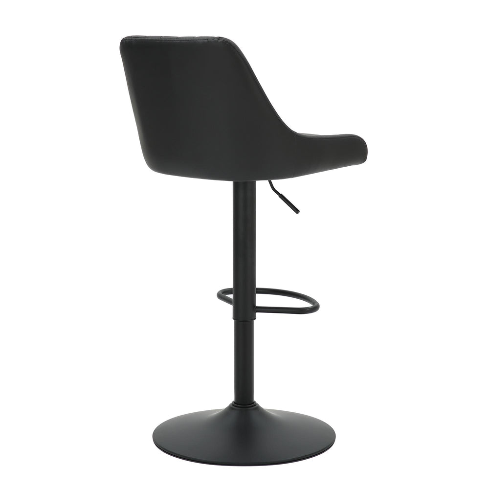  Worldwide Home Furnishings Kron 203-574PUBK Adjustable Height Air-Lift Swivel Stool - Black Faux Leather IMAGE 3