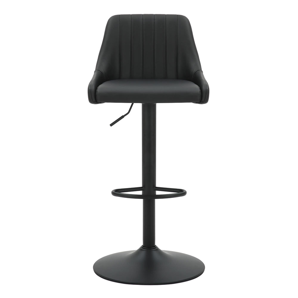  Worldwide Home Furnishings Kron 203-574PUBK Adjustable Height Air-Lift Swivel Stool - Black Faux Leather IMAGE 5