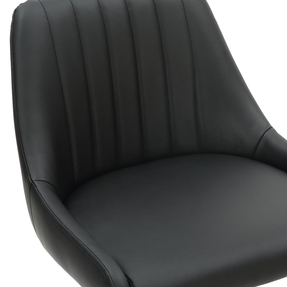  Worldwide Home Furnishings Kron 203-574PUBK Adjustable Height Air-Lift Swivel Stool - Black Faux Leather IMAGE 6
