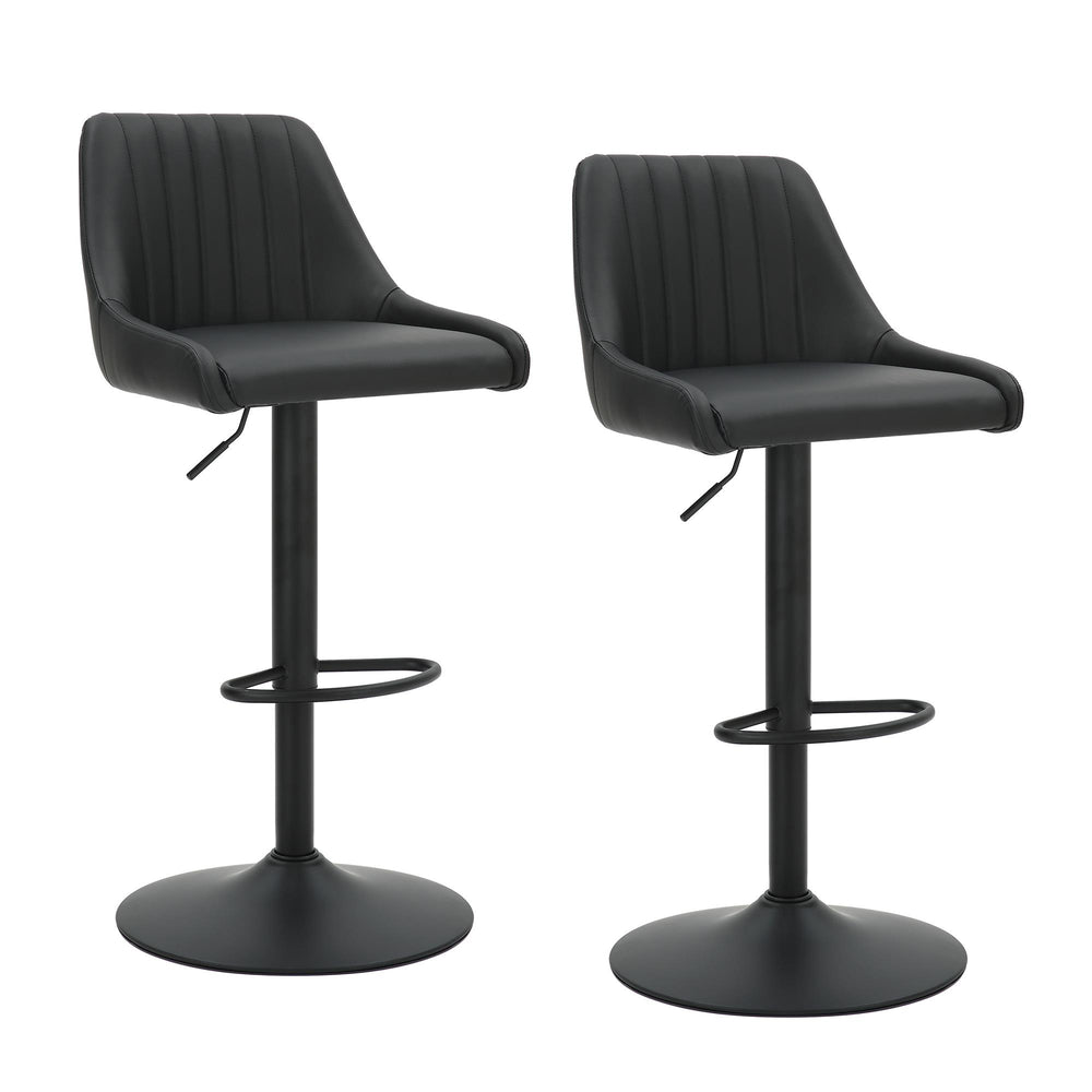  Worldwide Home Furnishings Kron 203-574PUBK Adjustable Height Air-Lift Swivel Stool - Black Faux Leather IMAGE 7