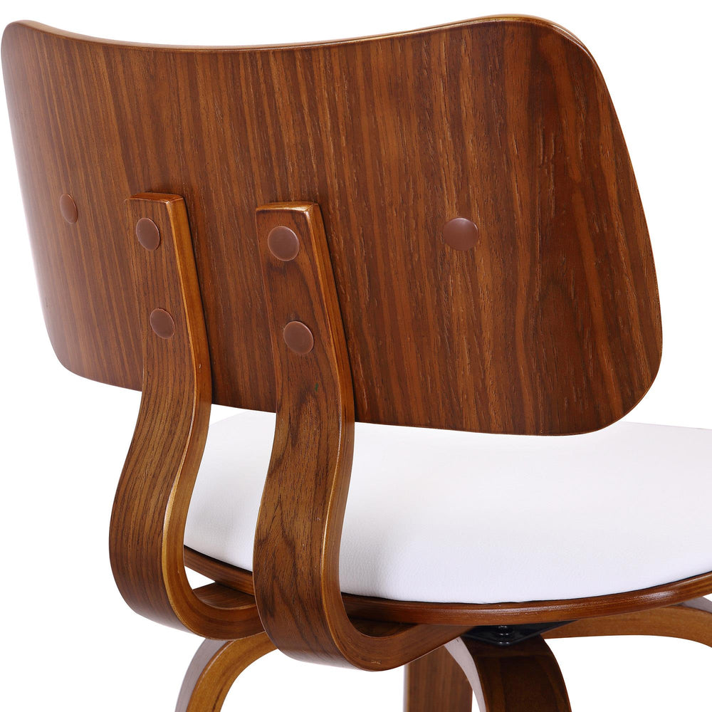  !nspire Zuni 203-581PUWT 26" Counter Stool with Swivel - White Faux Leather and Walnut IMAGE 6