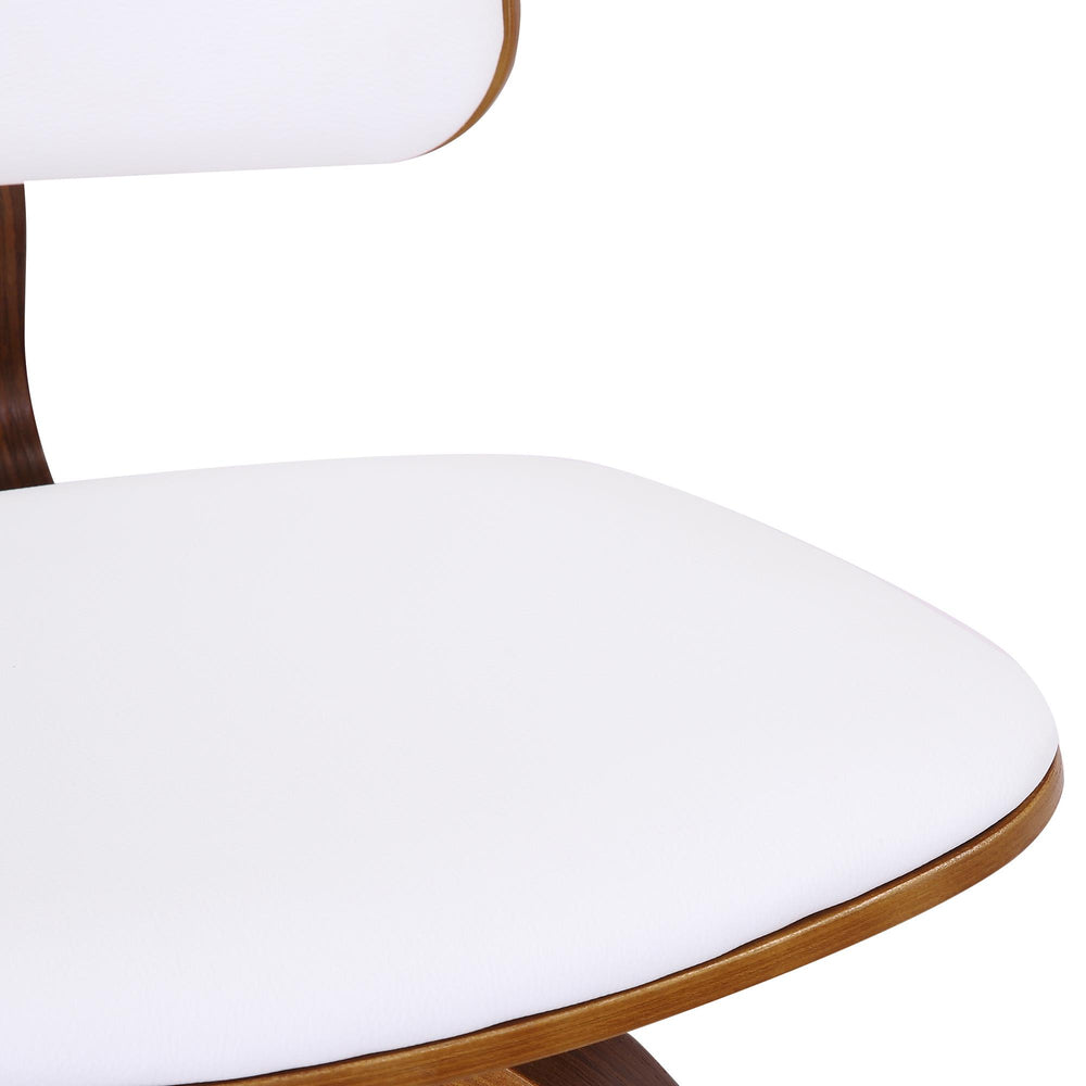  !nspire Zuni 203-581PUWT 26" Counter Stool with Swivel - White Faux Leather and Walnut IMAGE 7
