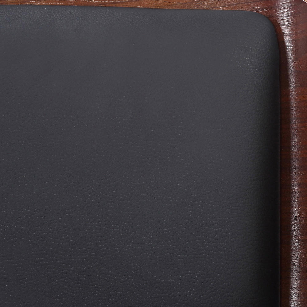  !nspire Hudson 203-582PUBK 26" Counter Stool with Swivel - Black Faux Leather and Walnut IMAGE 7