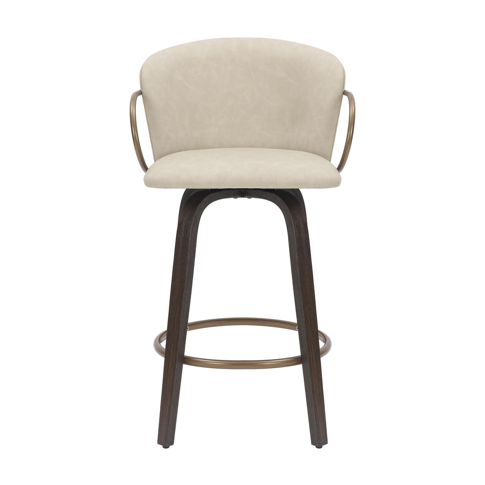  !nspire Lawson 203-634IV 26" Counter Stool with Swivel - Vintage Ivory, Brown and Aged Gold IMAGE 5