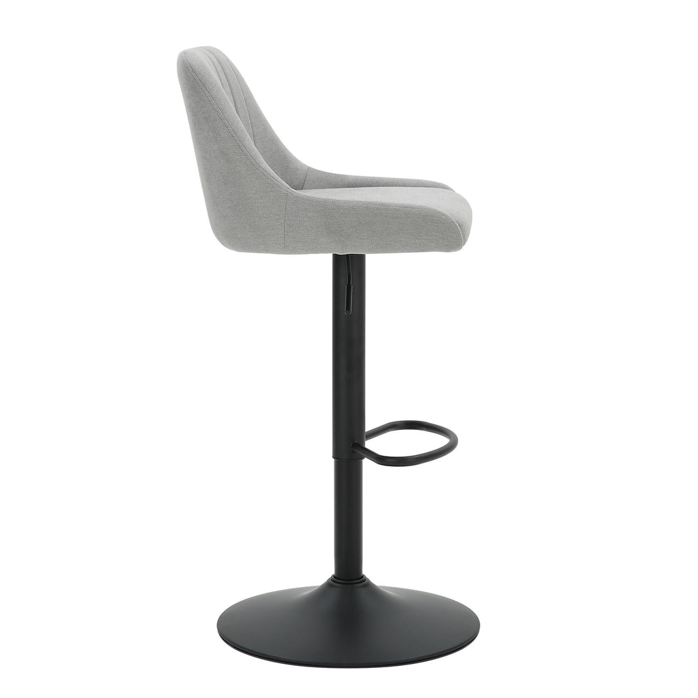  Worldwide Home Furnishings Kron 203-574GY Adjustable Height Air-Lift Swivel Stool - Grey Fabric IMAGE 4
