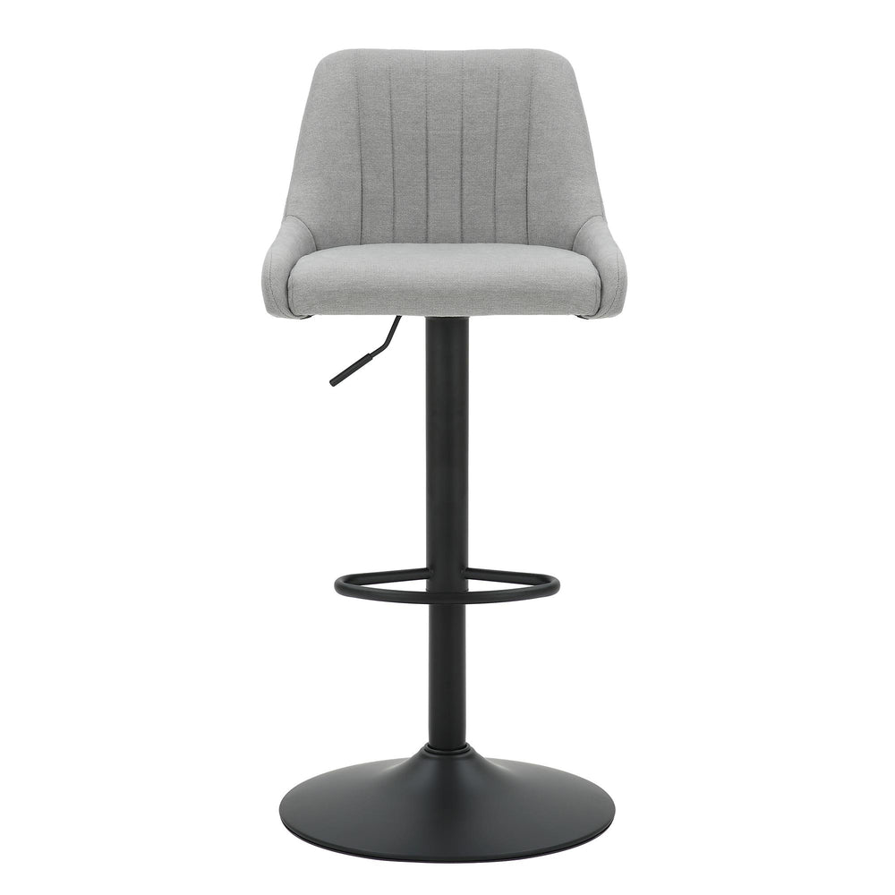  Worldwide Home Furnishings Kron 203-574GY Adjustable Height Air-Lift Swivel Stool - Grey Fabric IMAGE 5
