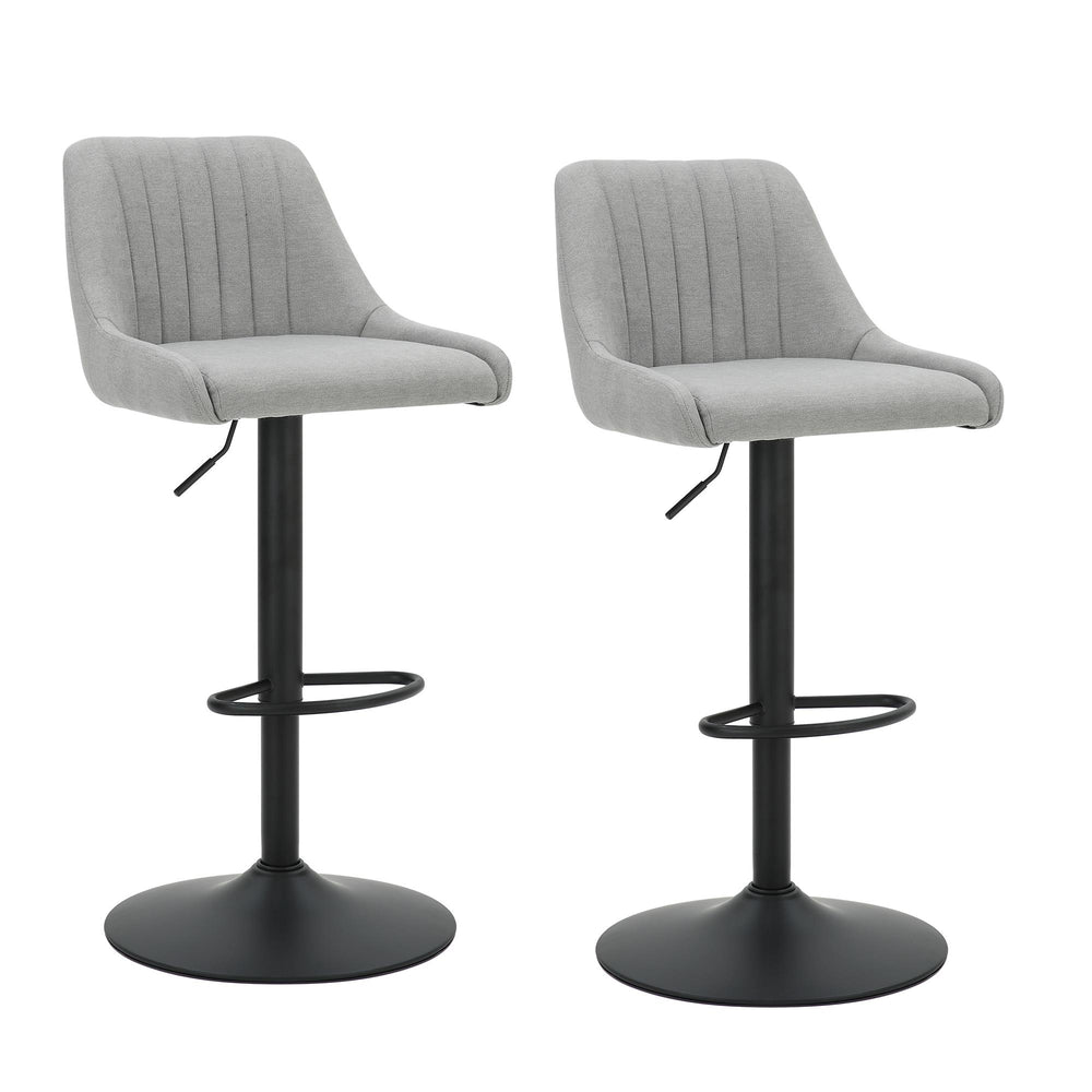  Worldwide Home Furnishings Kron 203-574GY Adjustable Height Air-Lift Swivel Stool - Grey Fabric IMAGE 7