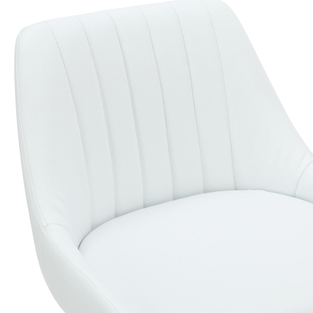  Worldwide Home Furnishings Kron 203-574PUWT Adjustable Height Air-Lift Swivel Stool - White Faux Leather IMAGE 6
