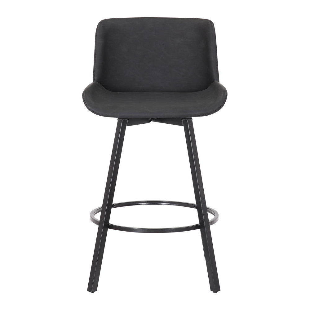  !nspire Fern 203-666PUCH 26" Counter Stool with Swivel - Vintage Charcoal Faux Leather and Black IMAGE 5
