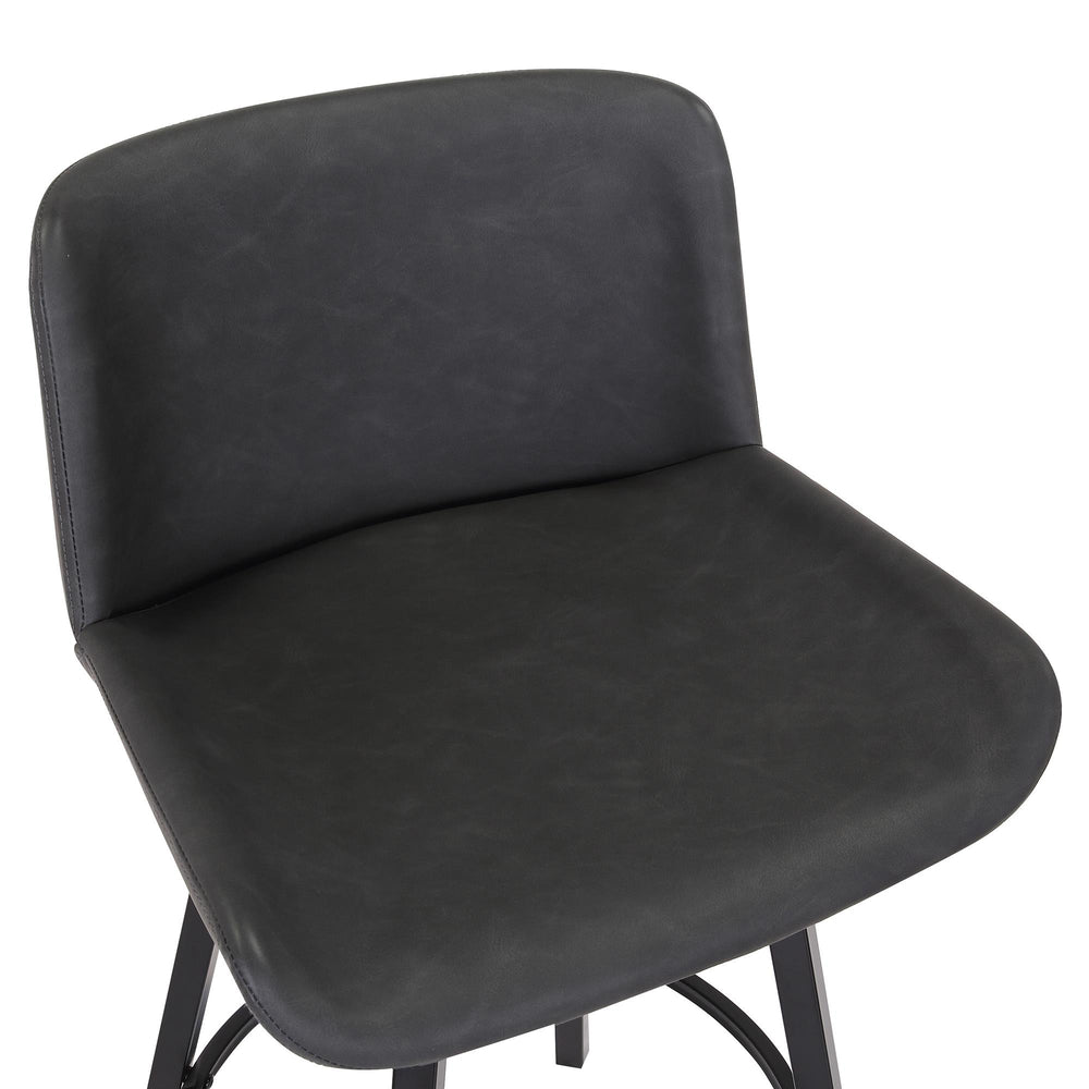  !nspire Fern 203-666PUCH 26" Counter Stool with Swivel - Vintage Charcoal Faux Leather and Black IMAGE 6