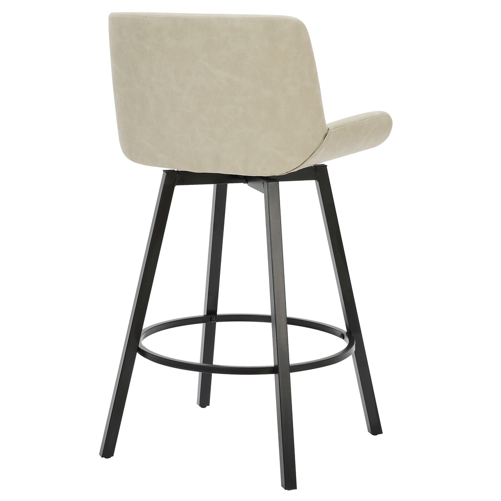  !nspire Fern 203-666PUIV 26" Counter Stool with Swivel - Vintage Ivory Faux Leather and Black IMAGE 3