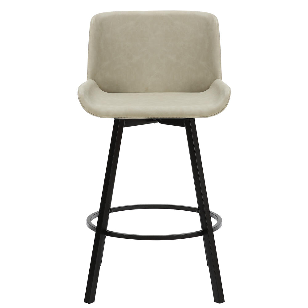  !nspire Fern 203-666PUIV 26" Counter Stool with Swivel - Vintage Ivory Faux Leather and Black IMAGE 5