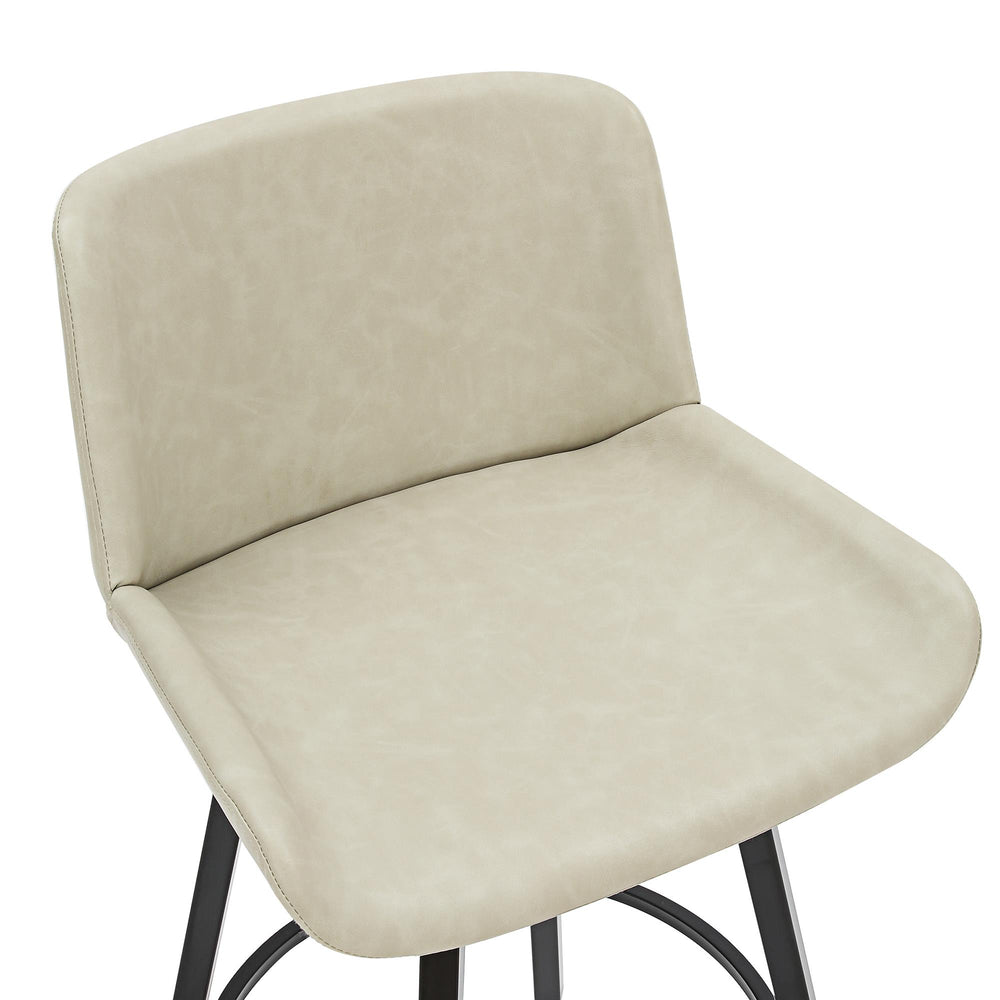  !nspire Fern 203-666PUIV 26" Counter Stool with Swivel - Vintage Ivory Faux Leather and Black IMAGE 6