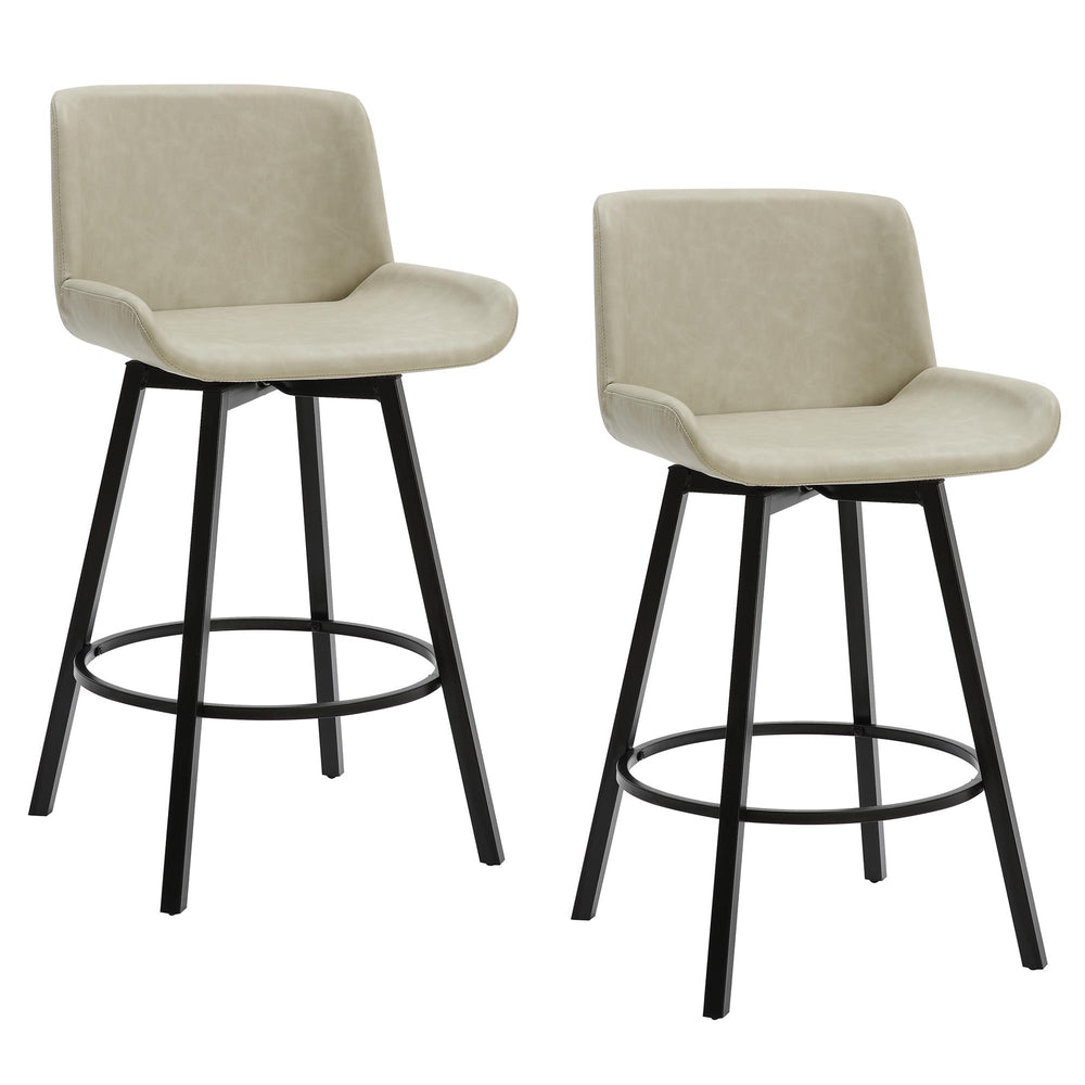  !nspire Fern 203-666PUIV 26" Counter Stool with Swivel - Vintage Ivory Faux Leather and Black IMAGE 7