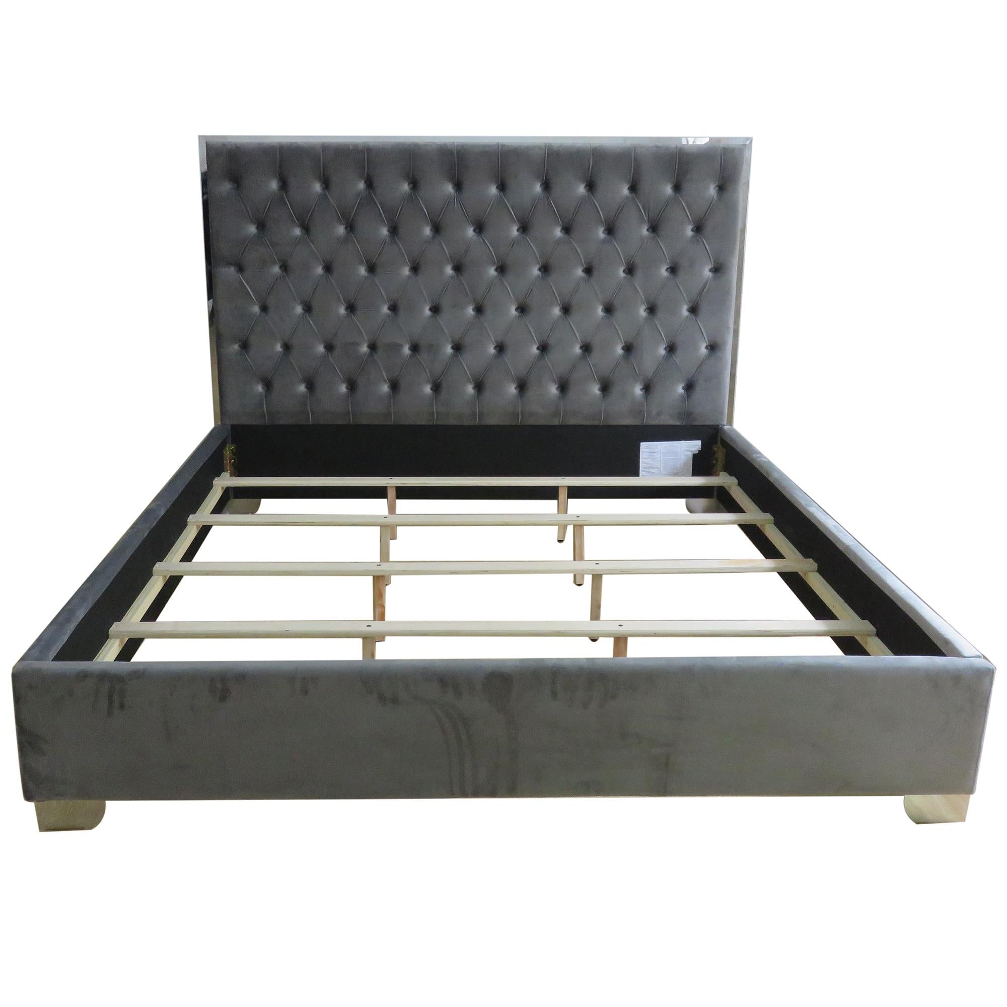  !nspire Lucille 101-596K-GY_CH 78" King Bed - Grey and Silver IMAGE 6