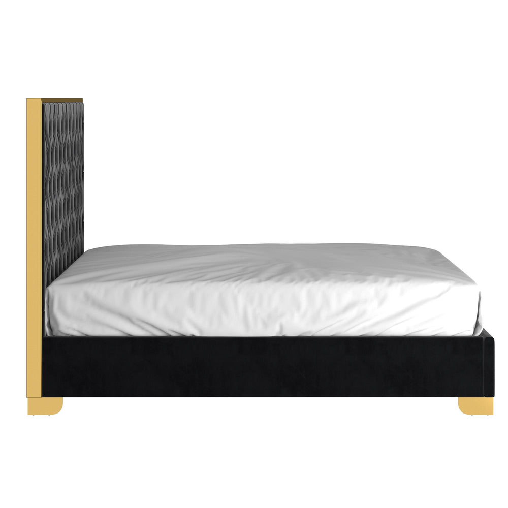  !nspire Lucille 101-596Q-BK_GL 60" Queen Bed - Black and Gold IMAGE 3
