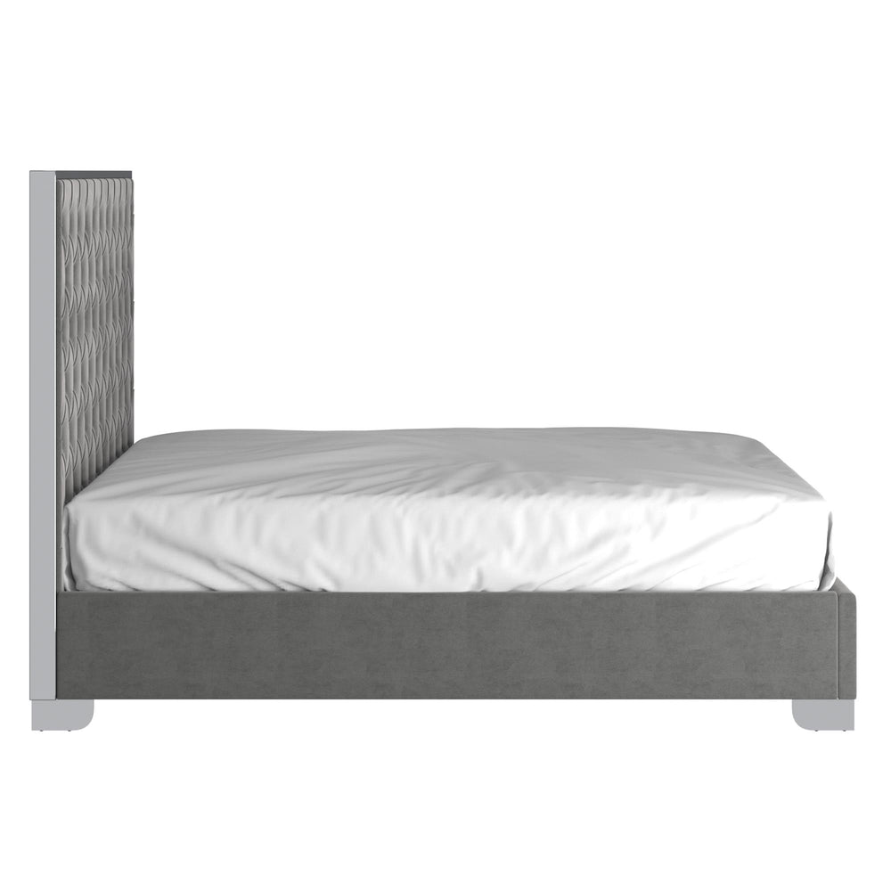  !nspire Lucille 101-596Q-GY_CH 60" Queen Bed - Grey and Silver IMAGE 3
