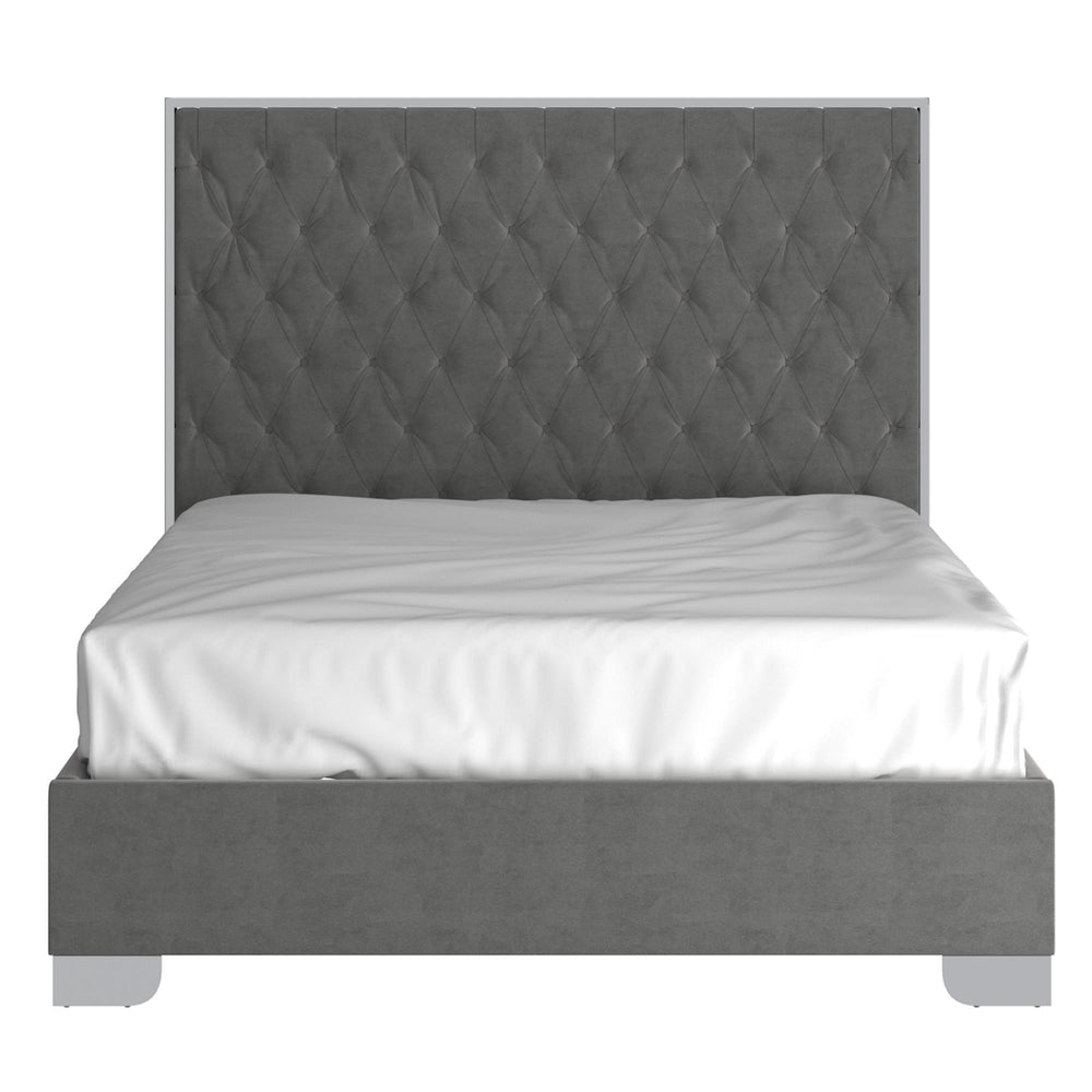  !nspire Lucille 101-596Q-GY_CH 60" Queen Bed - Grey and Silver IMAGE 4
