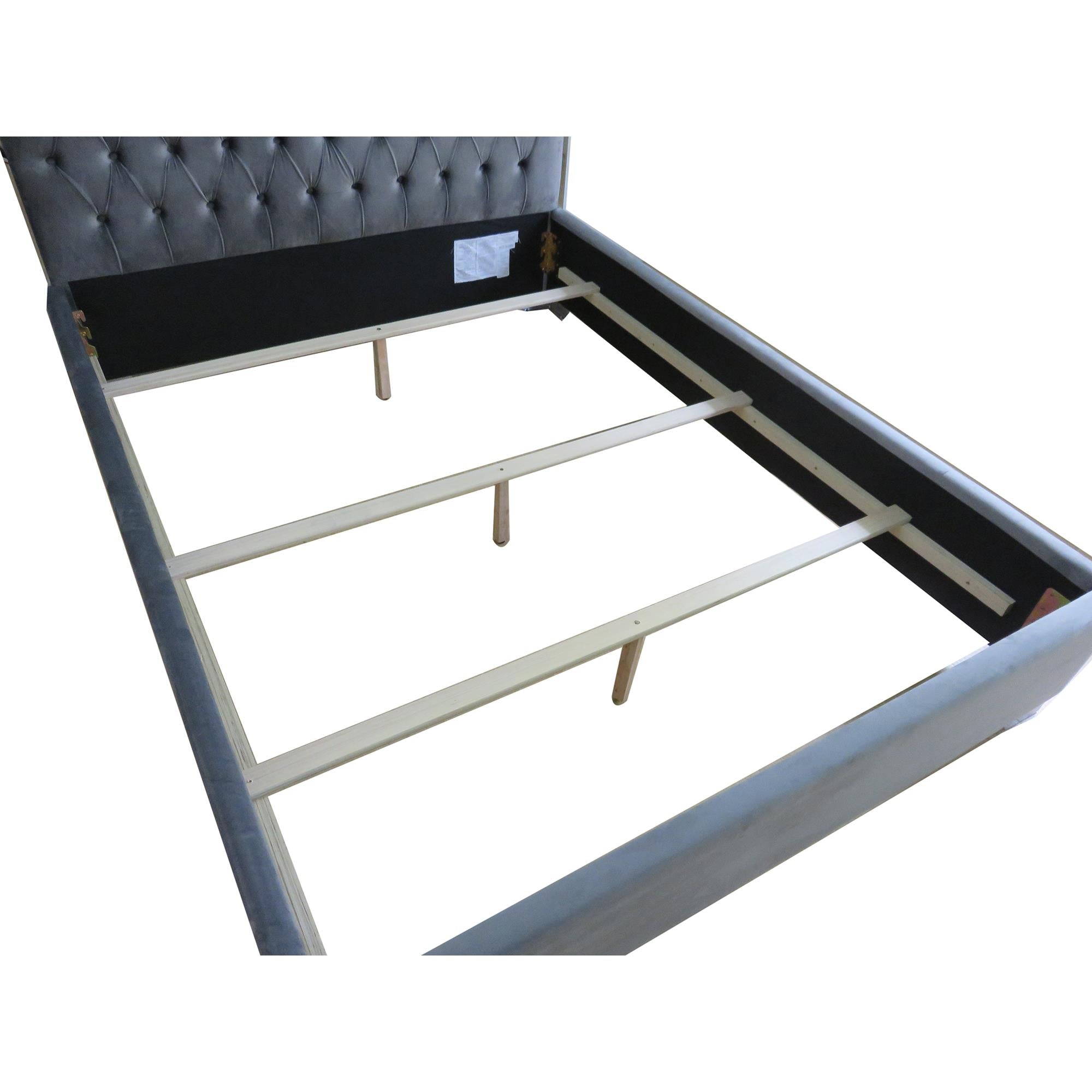  !nspire Lucille 101-596Q-GY_CH 60" Queen Bed - Grey and Silver IMAGE 5