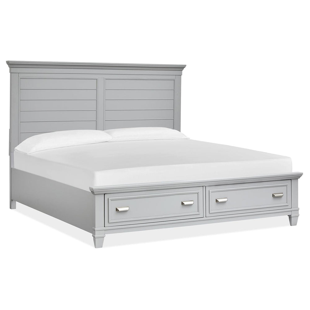  Magnussen Charleston B5611-75GY California King Panel Storage Bed - Grey IMAGE 1