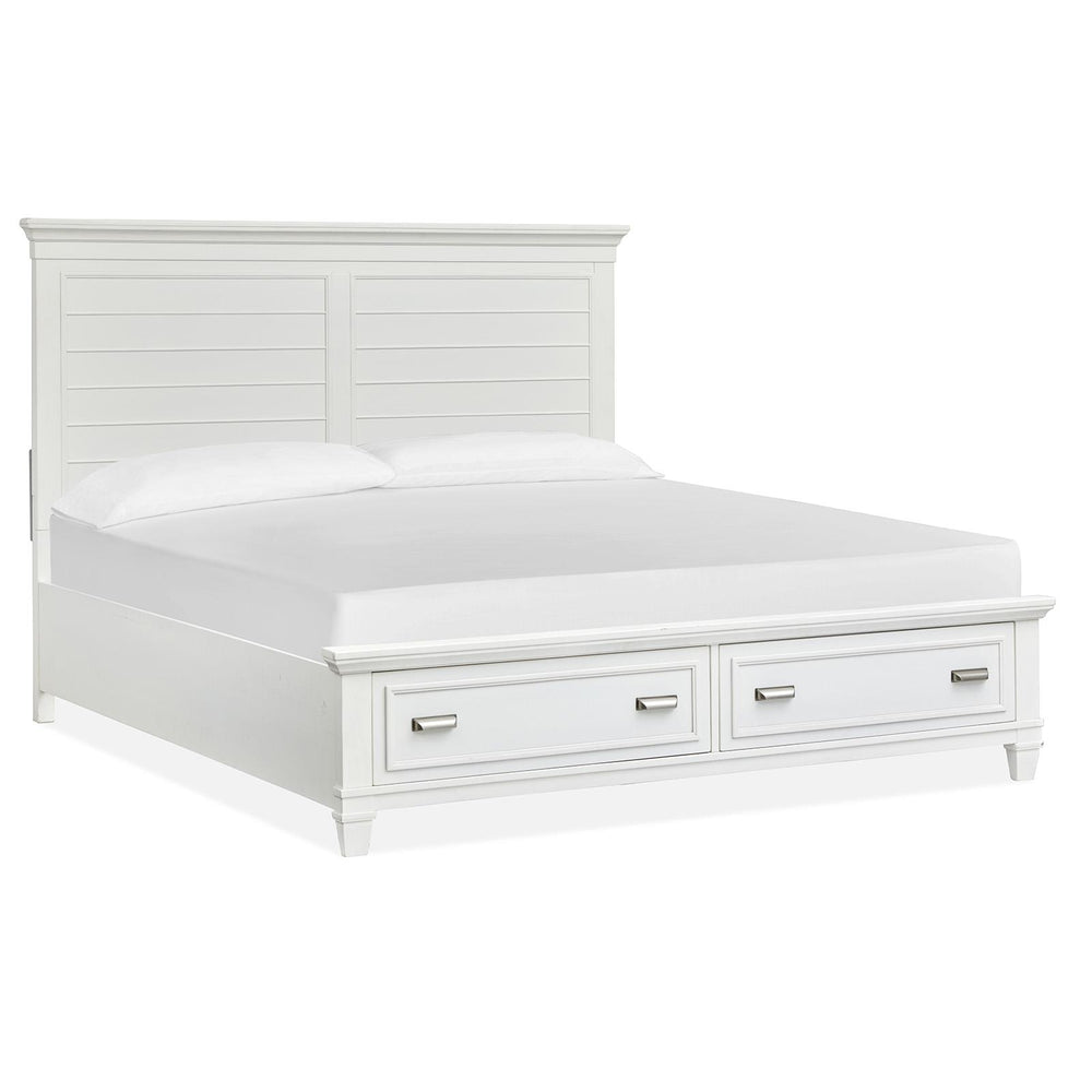  Magnussen Charleston B5611-65WH King Panel Storage Bed - White IMAGE 1