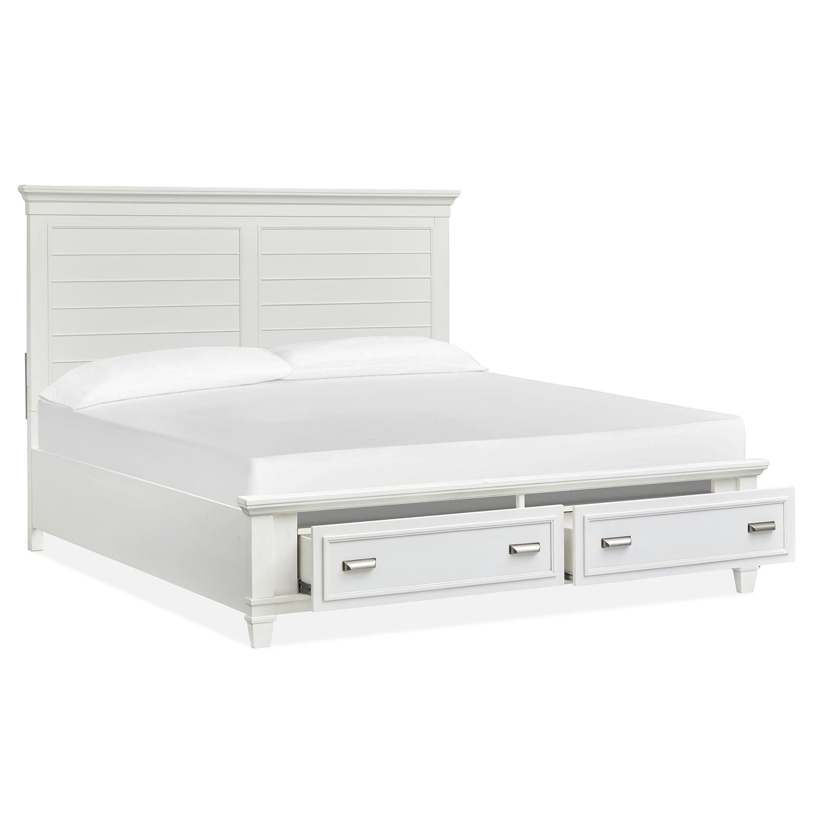  Magnussen Charleston B5611-65WH King Panel Storage Bed - White IMAGE 2