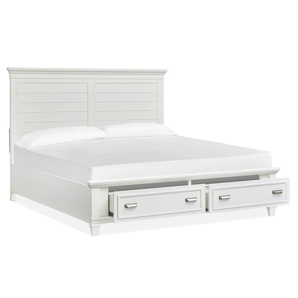  Magnussen Charleston B5611-55WH Queen Panel Storage Bed - White IMAGE 2