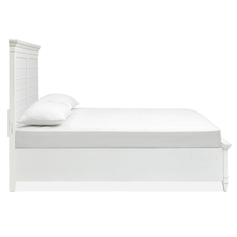  Magnussen Charleston B5611-55WH Queen Panel Storage Bed - White IMAGE 4