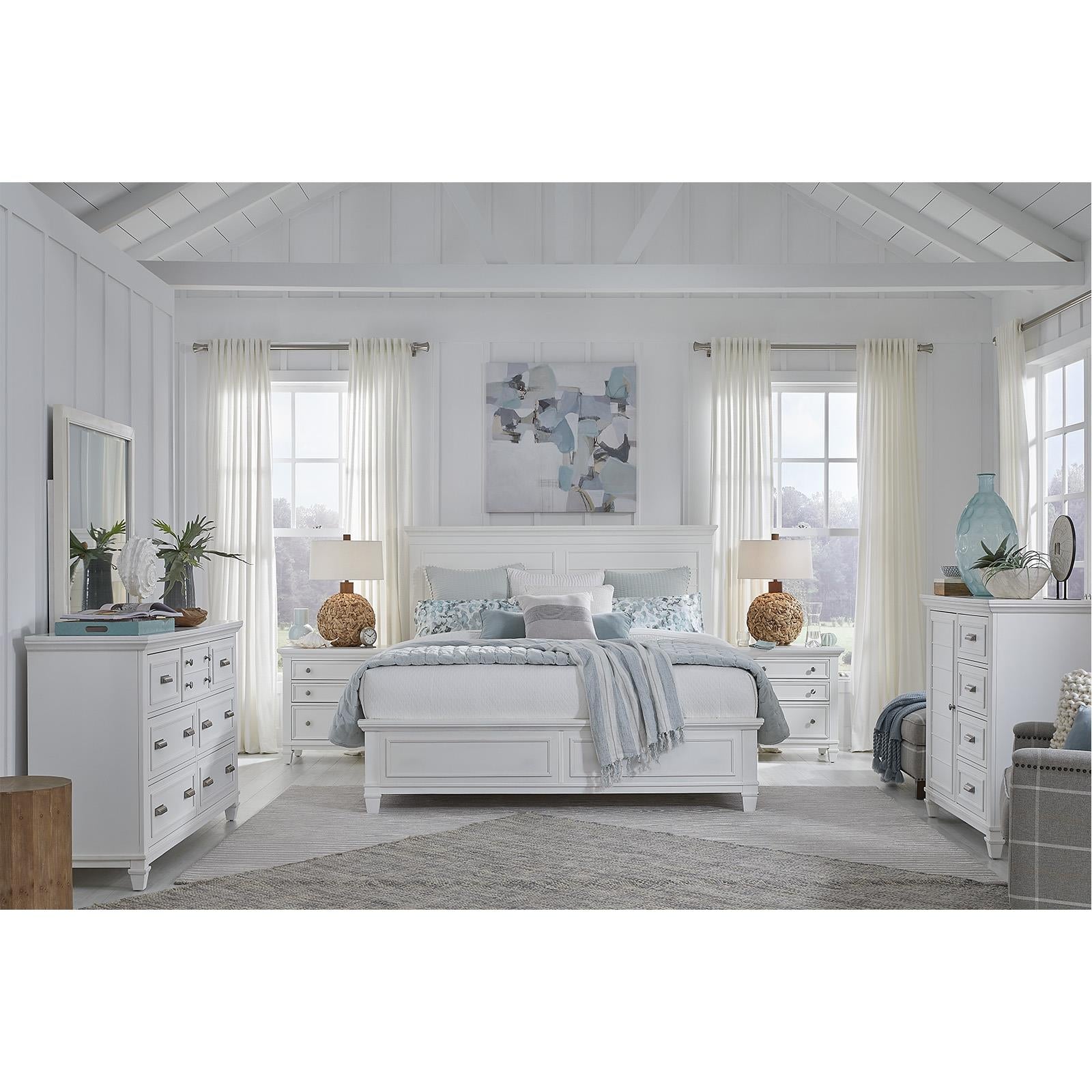  Magnussen Charleston B5611-54WH Queen Panel Bed - White IMAGE 5