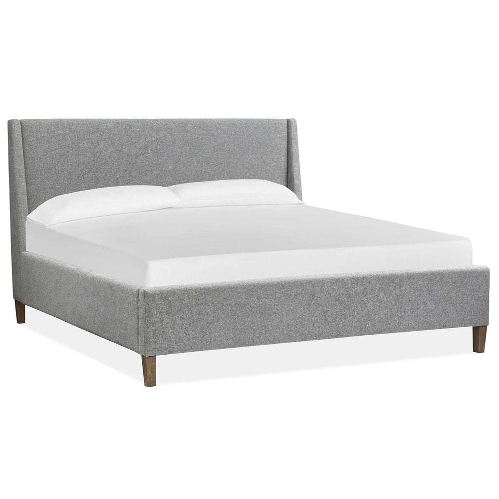  Magnussen Lindon B5570-60G King Grey Upholstered Island Bed IMAGE 1