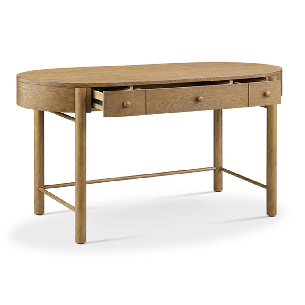  Magnussen Hadleigh Brown H5558-01 Oval Writing Desk IMAGE 2