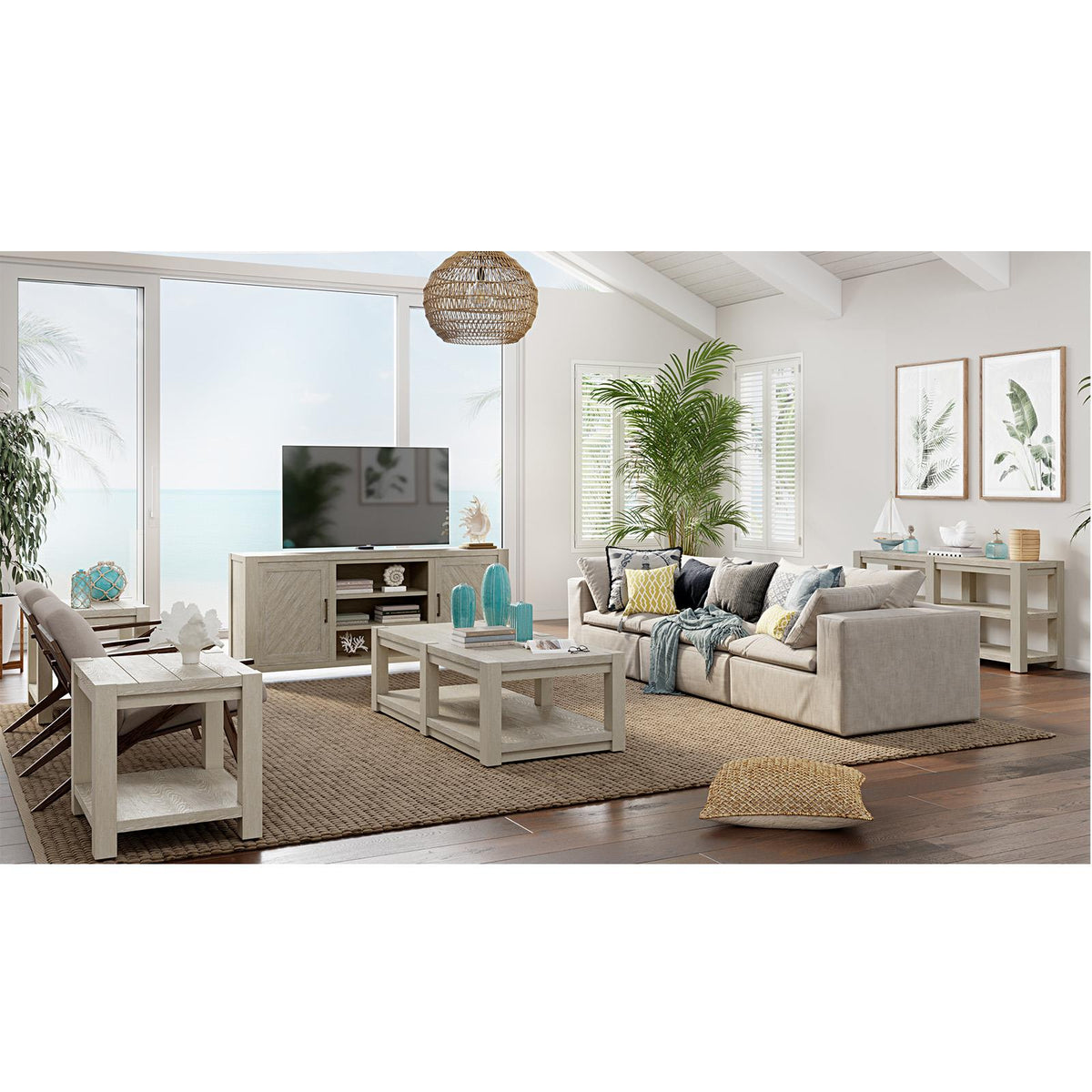  Magnussen Burgess T5701-42 Rectangular Shelf Cocktail Table with Casters IMAGE 5