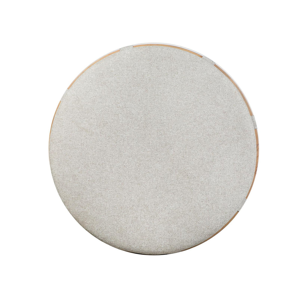  Magnussen Lindon T5570-45G Round Cocktail Table with Grey Upholstered Top Casters IMAGE 2