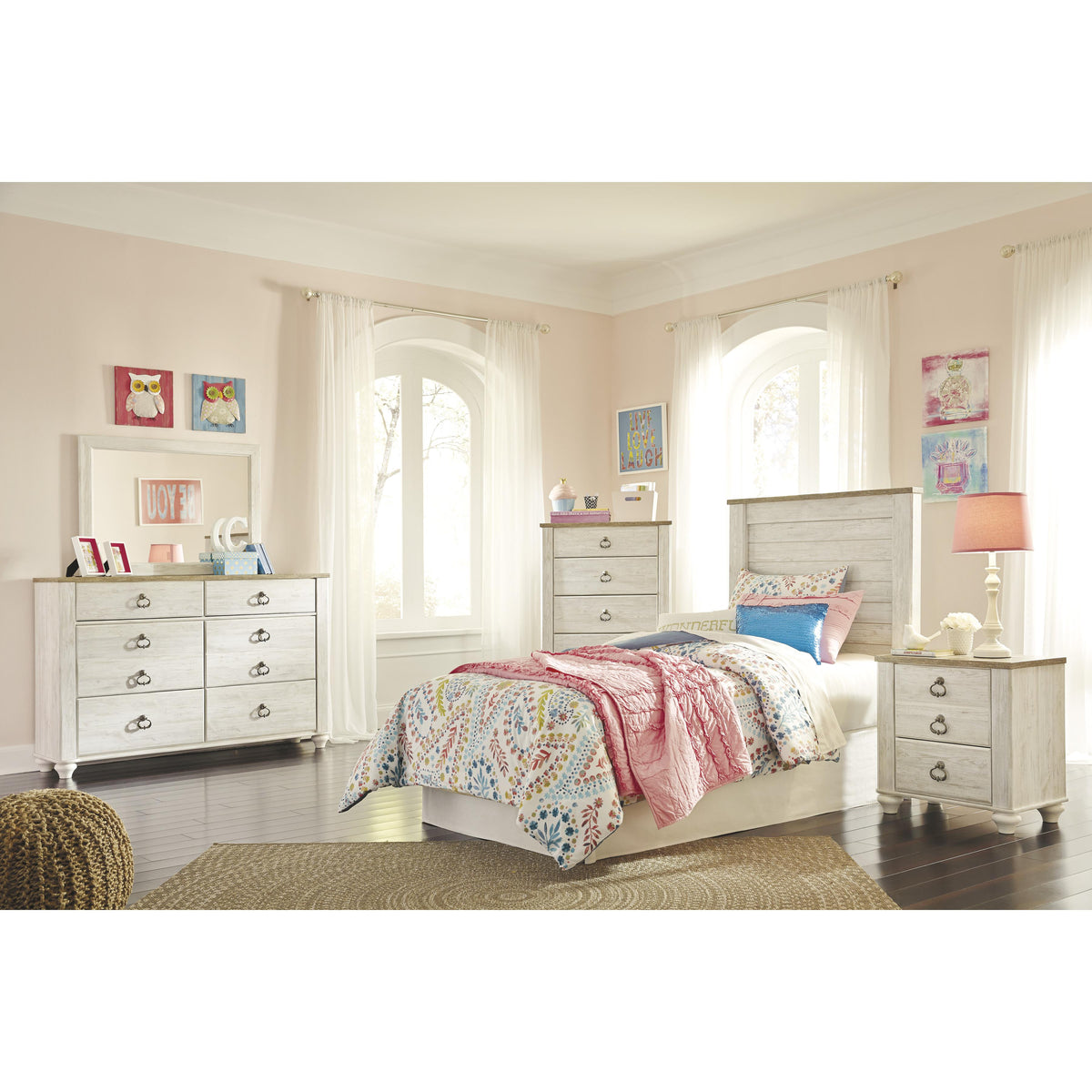  Signature Design by Ashley Willowton B267-53 Twin Panel Headboard IMAGE 2