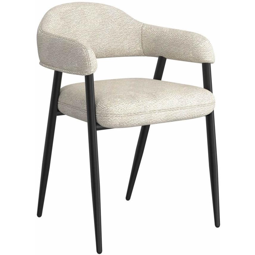  Worldwide Home Furnishings Archer 202-089BG Dining Chair - Beige Fabric and Black IMAGE 1